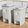 Large Capacity Foot Pedal Trash Can with Lid - Ideal for Bathroom, Toilet, Living Room, Kitchen, and Bedroom; Light Luxury Design