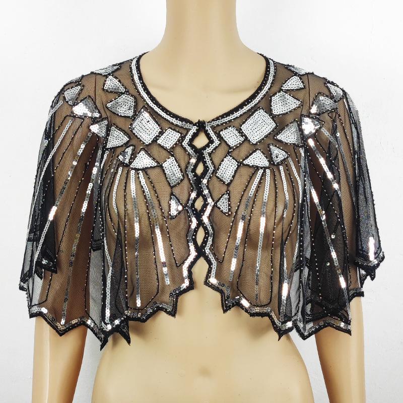 Women's Sequined Mesh Shawl - Summer Sun Protection, Slim Short Style