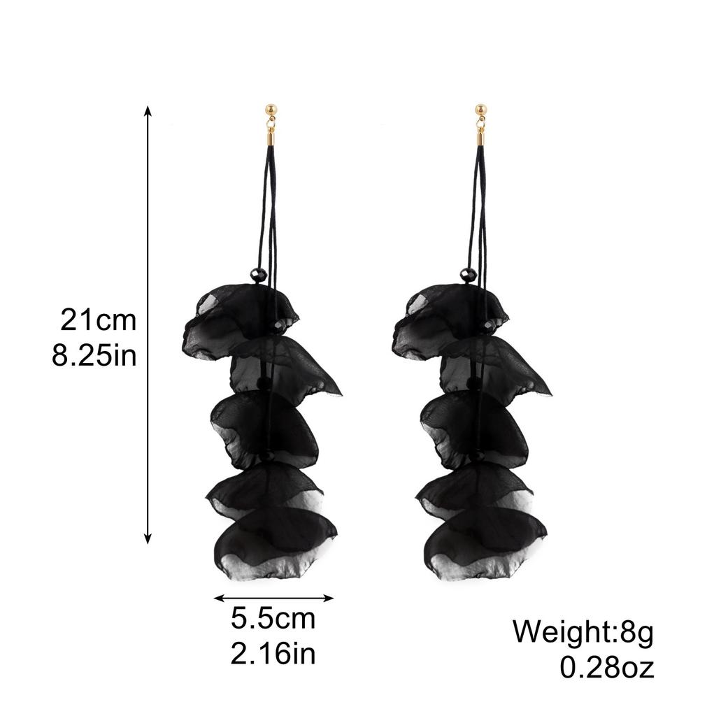 Преувеличенные серьги-кисточки с цветами, серьги для личности, темпераментные длинные тканевые серьги, серьги с красными цветами, модные серьги 2026, повседневные украшения