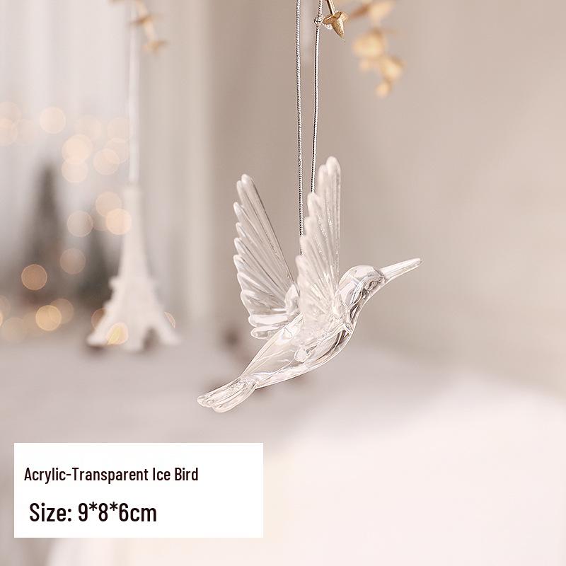 Снежинка Новогодняя елочная игрушка: Акриловая сосулька для праздничного украшения или свадебной инсталляции, прозрачно-белая