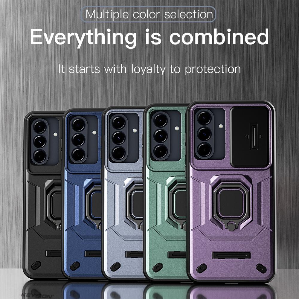 KEYSION Противоударный защитный чехол для Samsung A56 5G A36 Slide Push Pull защитное кольцо для объектива камеры чехол для телефона Galaxy A26 A56