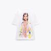 Women Summer Girl Print Cotton Oversized T Shirt Short Sleeve Long Tee Shirt Wear Top