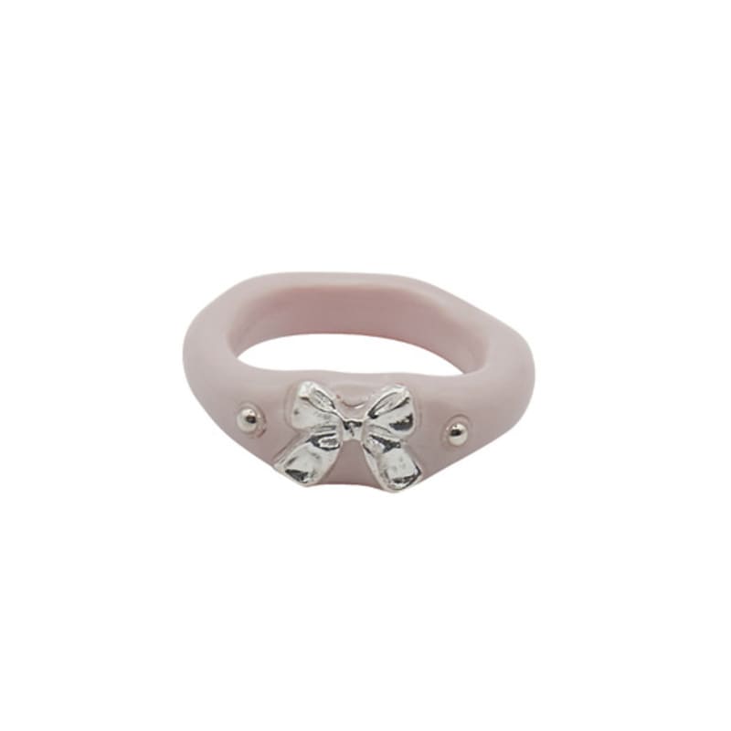 Nff Ribbon Metal Ring-pink