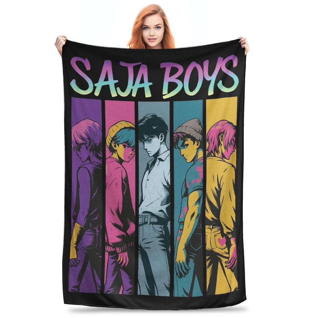 KPop Demon Hunters Huntrix Blankets Flannel Autumn/Winter Portable Soft Throw Blankets for Bedding Couch Bedspreads