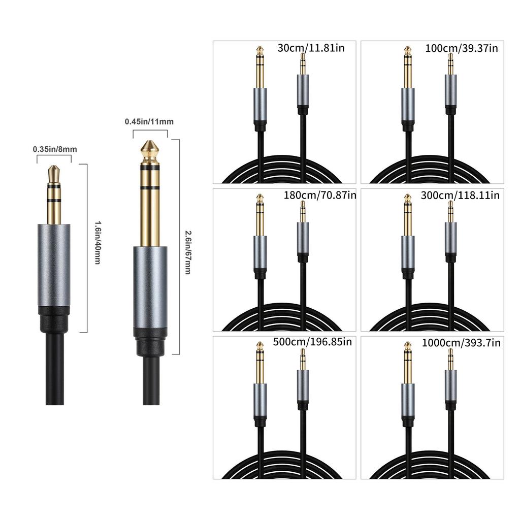3,5 мм - 6,35 мм стерео Aux кабель 6,35 мм 1/4" Male - 0,5 мм 1/8" Male TRS двунаправленный стерео Aux кабель для гитары