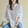 Новый весенний модный стиль Приталенная рубашка для женской однотонной рубашки большого размера