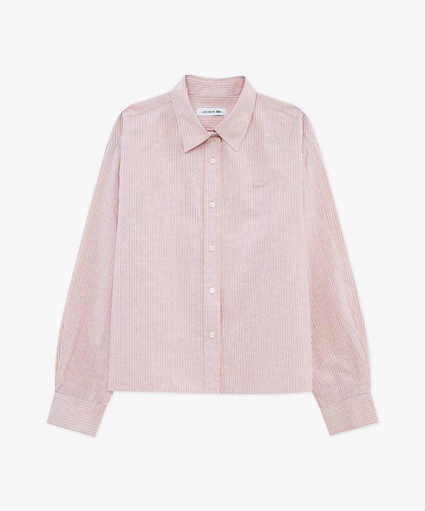 LACOSTE Women'S Cotton Linen Crop Shirt Cf006E-56G Ui2