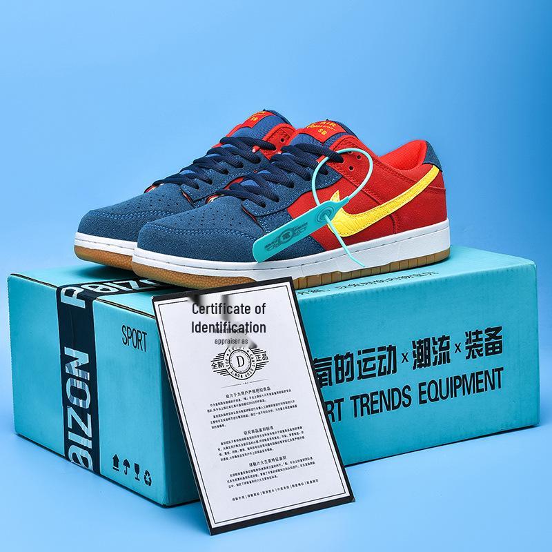 Мужские/женские кроссовки AJ, красные и синие, с асимметричным дизайном, низкие, для скейтбординга и бега