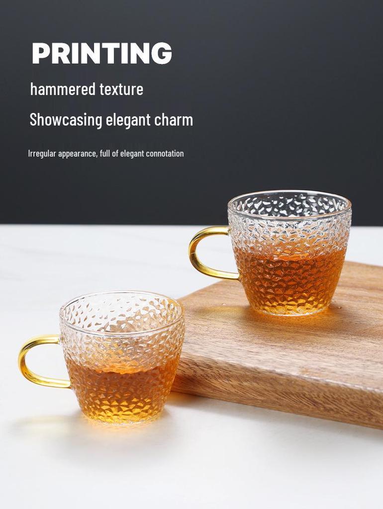 Набор из шести маленьких чайных чашек из боросиликатного стекла с кованым узором для дегустации чая Кунг-фу