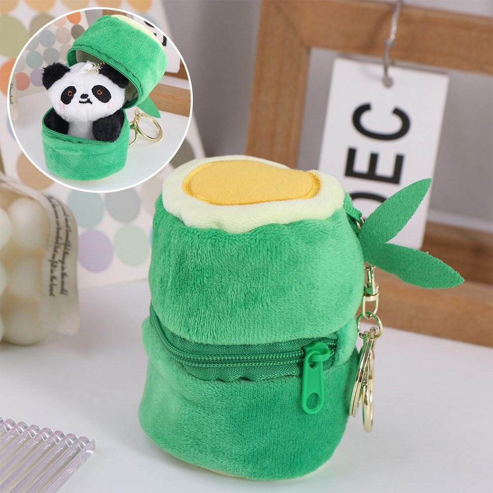 Плюшевый Набивной Кавайный Подвеска в виде Животного Милый Панда с Бамбуковой Трубкой Брелок Модный Унисекс