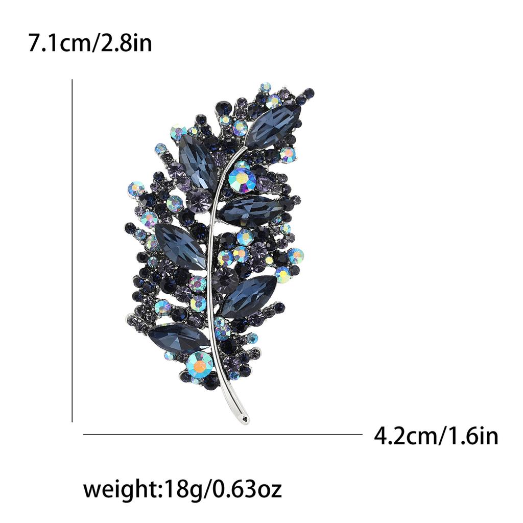 Fashion Creative Diamond Leaf Brooch, Temperament Trendy Women'S Anti-Light Silk Scarf Buckle Jewelry Pin