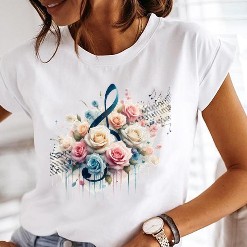 (Asian Size) sweet butterfly Lady o-neck T Shirt Clothing Short Sleeve T-shirts Printed Female Top Casual Fashion Women Graphic Tee
