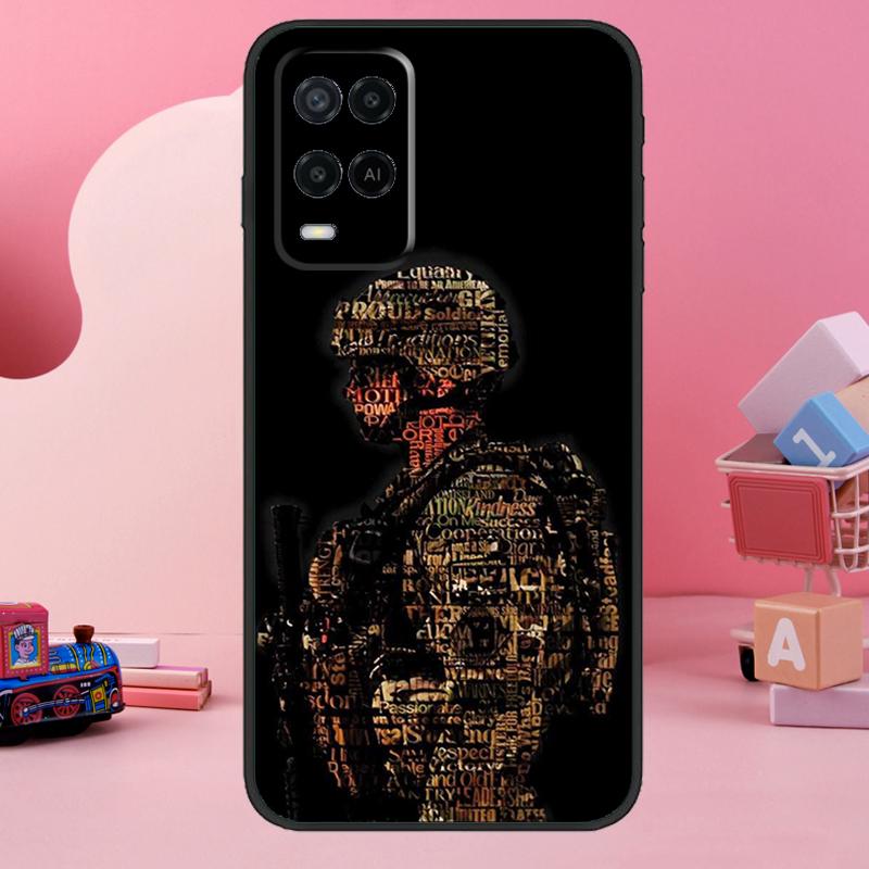 Камуфляжный армейский чехол для Oppo A5 Pro A15 A17 A57 A77 A18 A38 A58 A78 A98 A94 A74 A54 A16 A76 A96 A40 A60 A80