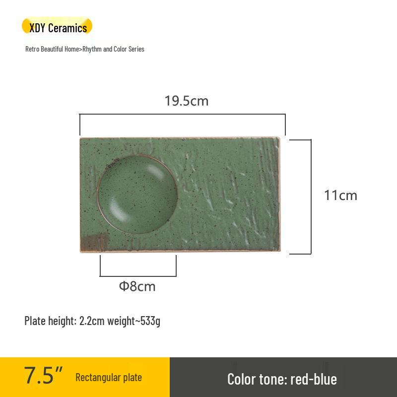 Японская минималистичная керамическая тарелка для суши и пельменей - Изысканный подглазурный дизайн