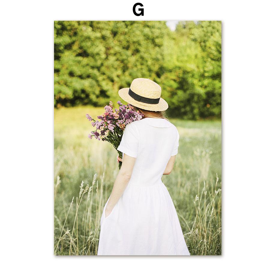 Дейзи трава девушка цветок овца ферма цитаты настенная живопись на холсте плакаты на скандинавскую тему и принты настенные панно для декора гостиной