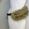 Sparkly Rhinestone Faux Fur Patchwork Waist Belt with Pin Buckle - Y2K Leather Eyelet Design