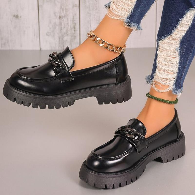 Fashion Women Platform Leather Loafers Shoes Flats Walking Sneakers Shoes Woman 2025 Trend Winter Fashion Oxford Shoes Zapatillas Mujer