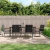 VidaXL 7 Pcs Garden Dining Set Black Textilene and Steel 3187039