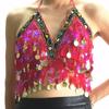 Women Dance Wear Nightclub Tassel Belly Dance Bra Halter Bra Show Costumes Performance Top