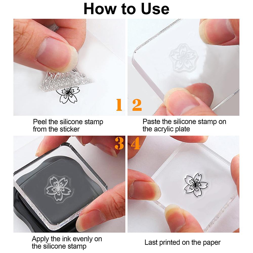 PVC Plastic Stamps for DIY Scrapbooking Photo Album Decorative Cards Making Stamp Sheets Flower Pattern 16x11x0.3cm