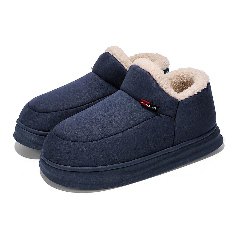 Новые зимние меховые женские туфли Теплые мужские туфли Уличная плюшевая обувь Домашняя обувь Нескользящая мягкая обувь на платформе Домашняя обувь