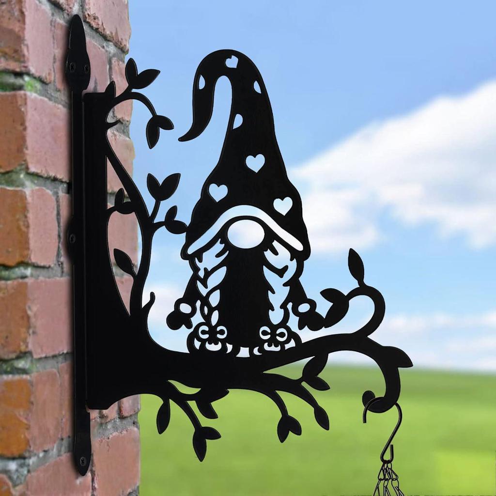 Прочные Железные Крючки для Подвесных Растений и Одежды с Декоративным Силуэтом Гнома для Использования Внутри и Снаружи