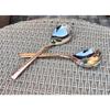Stainless Steel and Copper Made Serving Spoon Set Metal Kitchen Dining and Cutlery | Steel and Copper Metalic Finish