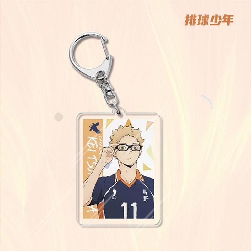 Anime Games Volleyball Boy Acrylic Keychain Metal Ring Car Bag Key Decoration Accessory Gift Anime Gifts Pendant