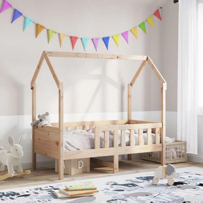 VidaXL Cadre de lit d'enfants forme de maison 70x140cm bois pin massif, cadre de lit en forme de maison, cadre de lit pour 850713