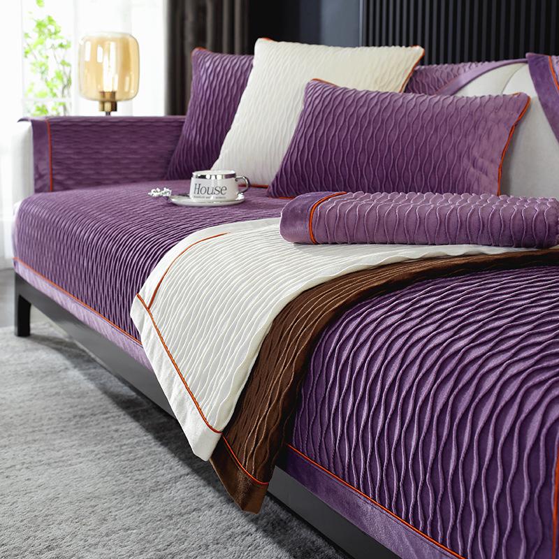 Сплошной цвет, высококачественный чехол для диванной подушки, тканевое полотенце, нескользящее, простой, современный, приятный для кожи, четырехсезонный, универсальный спинка