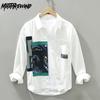 Корейская мода мужская рубашка с длинным рукавом в уличном стиле с абстрактным графическим принтом рубашки весна и лето молодежная повседневная мужская одежда