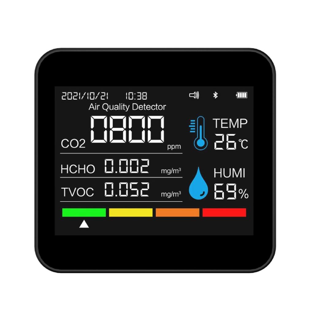 9 в 1 BT тестер качества воздуха измеритель детектор углекислого газа время/дата PM2.5