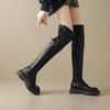 Women's High-heeled Boots Autumn and Winter New Thick-heeled Large-size Casual Knee Boots