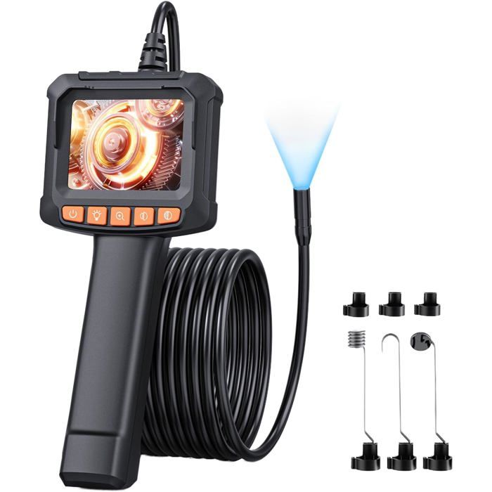 Caméra Endoscopique, 1080P HD Endoscope avec Zoom 2X, IP67 Camera Inspection Canalisation à Étanche IPS de 2,4 Pouces