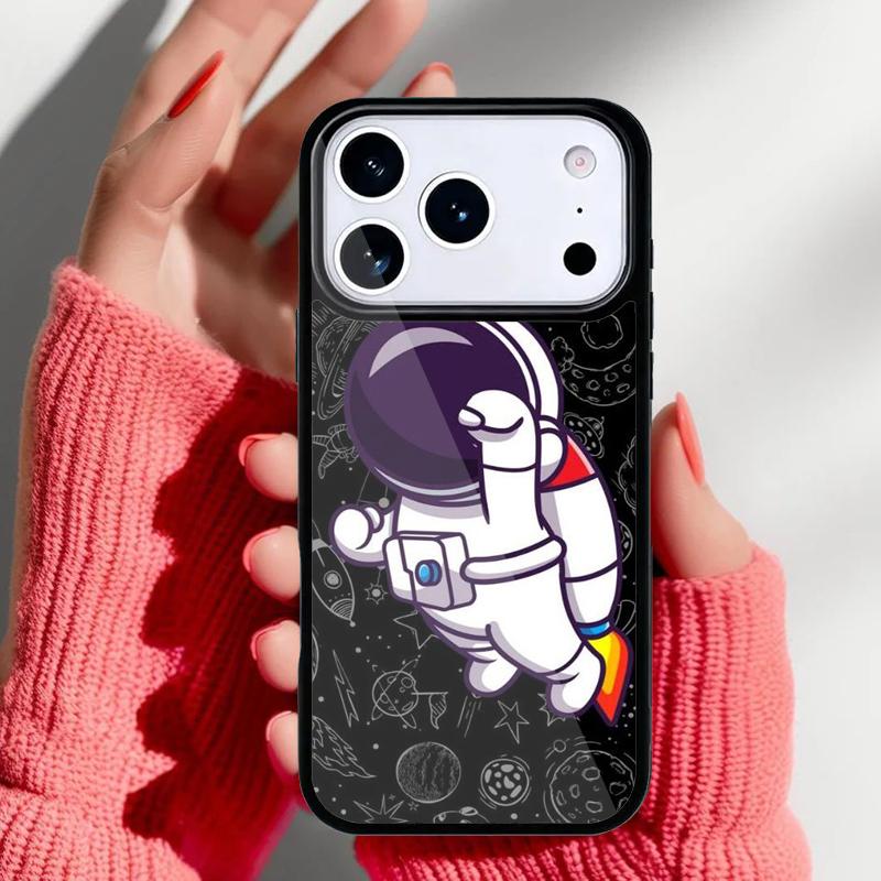 Астронавт Космос мультяшный Чехол для телефона для iPhone 17 16 15 14 13 Pro Max Задняя крышка для 12 11 Pro Coque