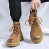 2024 зимние новые ботинки Martin мужские кожаные высокие рабочие ботинки модные ретро бархатные теплые мужские ботинки мода