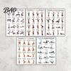 Fat Burning Exercises 5Pcs Dumbbell Workout Poster, Home Exercise Chart for Arm Body Sculpting Leg Hip Core, Full Training Guide Wall Art Warm-up And