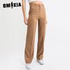 Брюки деловые повседневные, весенние, однотонные, простые, модные, прямые, широкие брюки, облегающие