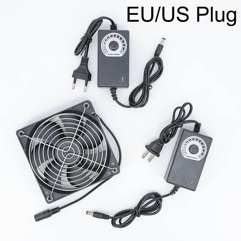 120x25mm DC 12V cooling fan 12cm with 110V 220V AC Speed Controller 3V to 12V for Receiver Xbox DVR Component Cooler