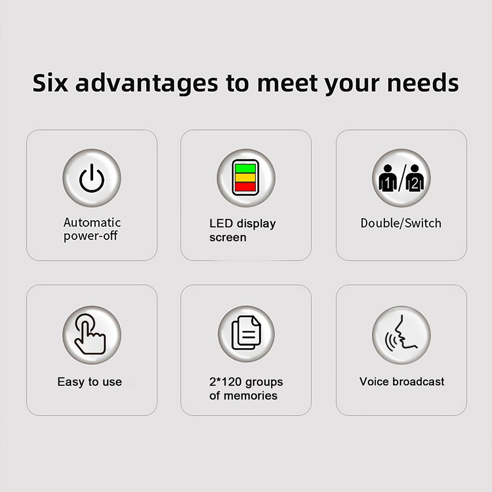 Монитор артериального давления на плече с цифровой манжетой для измерения артериального давления для домашнего использования со светодиодным дисплеем