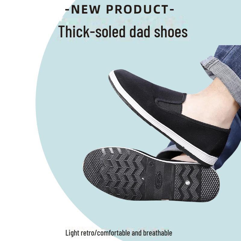 Мужские повседневные туфли Old Beijing Black из дышащей нескользящей ткани