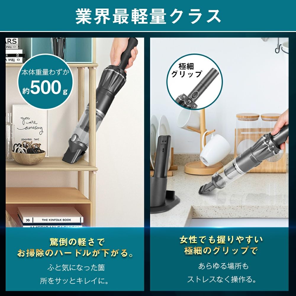 LNSOO Handy Cleaner Vacuum Cleaner Handy Cordless Car Vacuum Cleaner 15000pa Powerful Suction 30 Minutes Continuous Operation Compact Ultra Light