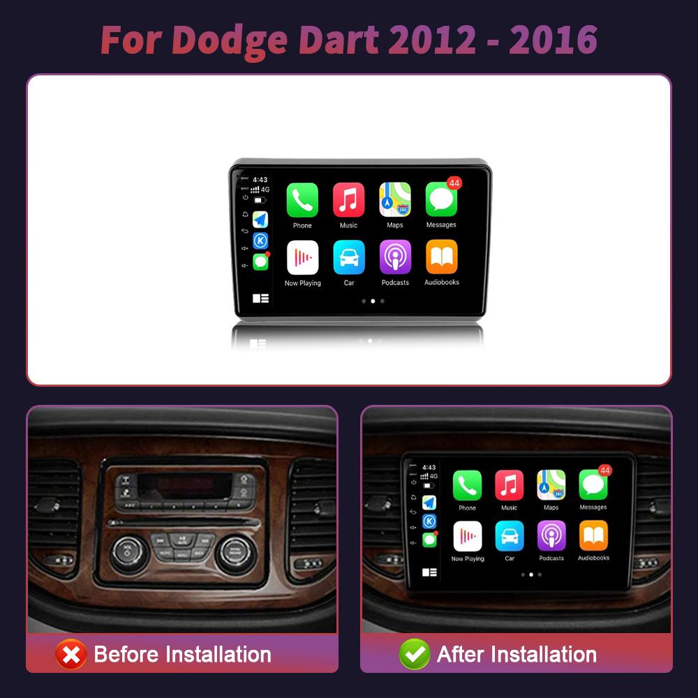 Android для Dodge Dart 2012 - 2016 Автомобильный радиоприемник Мультимедийная система проигрыватель Стерео Авто Bluetooth CarPlay Экран