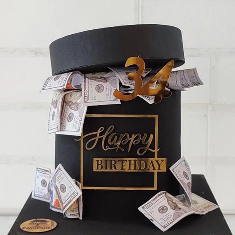 Happy Birthday Cake Topper Plastic Gold Mirror Cupcake Topper For Kids Birthday Party Cake Dessert Decorations Baby Shower Decor