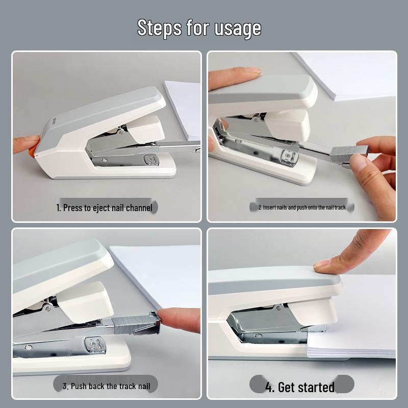 Deli Stationery Student & Office Labor-Saving Stapler, Large & Medium Sizes, Thickened Design