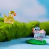 150Pcs Mini Glitter Duck Figurine Colorful Duck Resin Statue Miniature Animal Ornament Micro Landscape Dollhouse Fairy Garden Decoration Party Favors