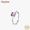Tancise Classic 925 Sterling Silver  Zircon Ring Ladies Jewelry Wedding Promise Party Gift