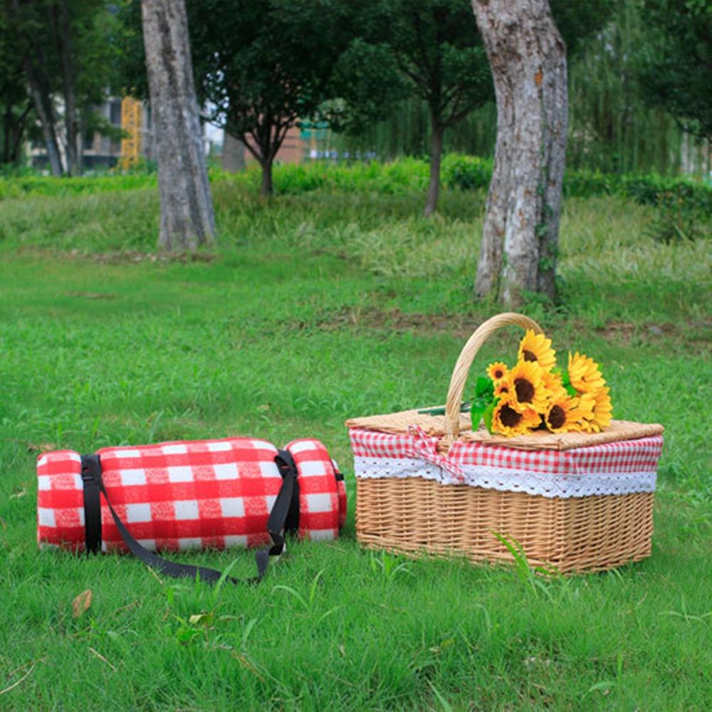 Плетеная корзина из ротанга, корзина для хранения для пикника, кемпинга, хлеба, фруктов, еды, завтрака, цветочная витрина, плетеная корзина с ручкой