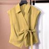 2026 Summer Irregular Short-Sleeve Shirt & Wide-Leg Pants Two-Piece Set