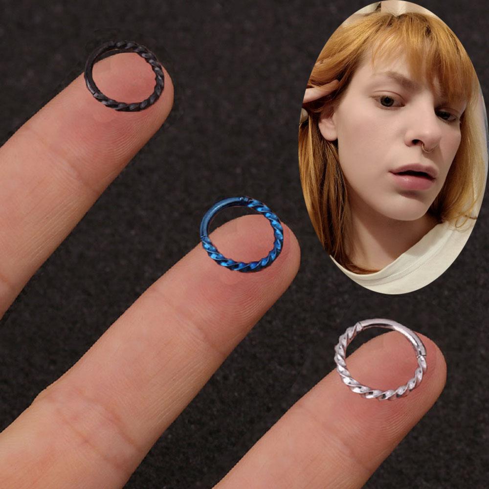 Septum Helix Cartilage Nose Piercing Ring Hinged Segment ring Round Stud Earrings Hoop Earrings